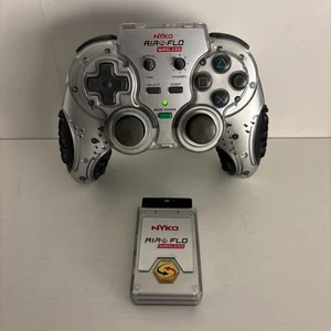 Playstation 2 PS2 Nyko Air Flo W Fans Wireless Controller Silver Tested Works - Picture 1 of 2