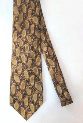 Corbata Nordstrom vintage usada 100 % seda de Jay z Richards dorada/marrón  Foto 1 de 4