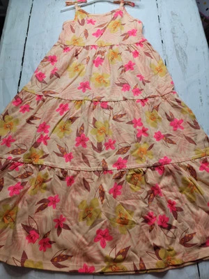 Cat & Jack Girls Printed Knit Sleeveless Maxi Dress LIght Peach Size Small 6 6x - Image 1 of 4