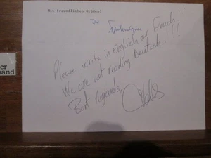Handschriftliche Mitteilung / Autograph Gaultier, Jean Paul : - Picture 1 of 1
