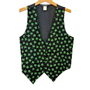 Vintage St. Patrick's Day Vest Medium Unisex Black Green 111 Main Paddy's Day - Picture 1 of 5