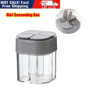 Seasoning Box 4 Compartments Condiment Storage Container Condiment Spice Jar - Picture 1 of 12