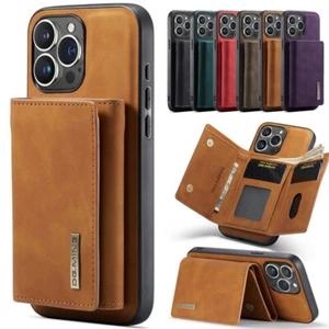 Coque Etui Antichoc Pour iPhone 15 14 Pro Max 13 12 11 Cuir cartes Portefeuille - Photo 1 sur 19