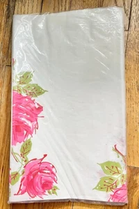 Rosa Rose Papier Tischdecke 54"x104" Schilf Rembrandt 1970er Vintage Neu - Bild 1 von 2