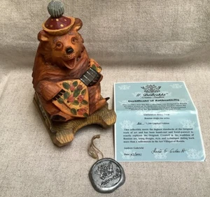 Figura de oso canción de Navidad paseo en trineo ruso G. DeBrekht con caja certificado de autenticidad ficha - Imagen 1 de 16