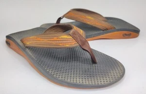 Chaco Flip Flop Waterproof Sandals Men's Size 7 Orange/Brown - Picture 1 of 11
