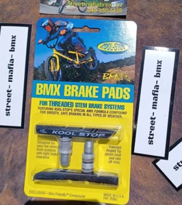 Kool Stop BMX BRAKE PADS lock it up best out THREADED BIKE BRAKE SHOES SE GT NEW - Picture 1 of 2