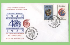 Zypern (Türkisch) 1988 Rotes Kreuz Satz auf Ersttagsbrief - Bild 1 von 1
