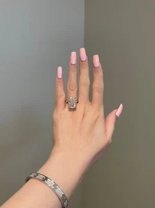 10 CT ELONGATED CUSHION CUT MOISSANITE DIAMOND ETERNITY ENGAGEMENT RING FOR HER - Picture 1 of 6