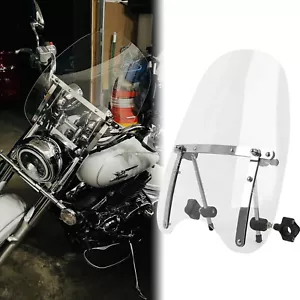 Deflector de parabrisas transparente grande + abrazaderas de barra para Yamaha V star 650 - Imagen 1 de 12