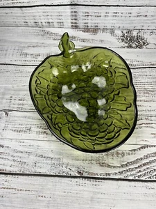 Indiana Glass Avocado Green Grape Serving Fruit Bowl 13" Vintage - Picture 1 of 8