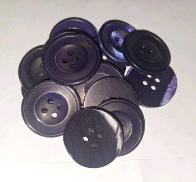 10 Perlmutt Knöpfe Lila/dunkellila schimmernd, Set, ca. 24/25 mm, Konvolut, 40" - Bild 1 von 2