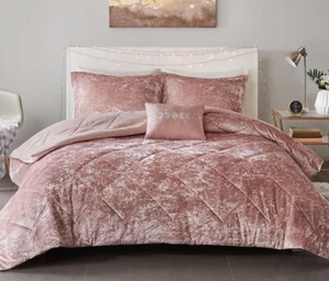 ULTRA SOFT CRUSHED VELVET COMFORTER SET : Twin Queen or King + ACCENT PILLOW - Picture 1 of 31