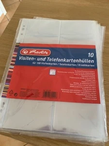 Herlitz Visiten- und Telefonkarten hüllen 10 Stück Neu - Bild 1 von 1