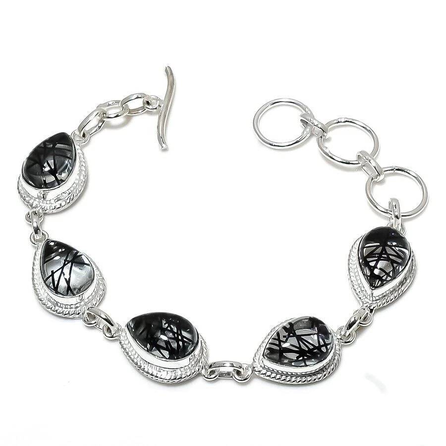Bracciale gioielli in argento sterling 925 fatto a mano con pietra preziosa... - Immagine 1 di 1