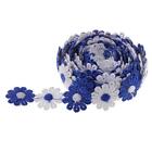 3 Yards Daisy Lace Ribbon Embroidered Flower Applique Bridal