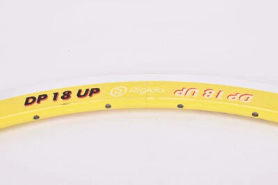 NOS Rigida DP 18 UP Yellow high profile aero Clincher single Rim 28" / 32 holes - Bild 1 von 4