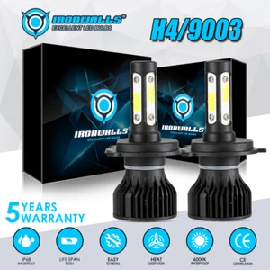 IRONWALLS 4 Sides H4 9003 LED Headlight Conversion Kit for Honda Civic 1992-2003 - Picture 1 of 12