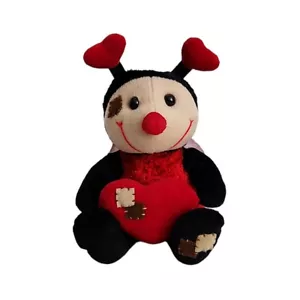 Plush Appeal Lady Bug Holding Heart Stuffed Animal Love Patch Red Nose Valentine - Picture 1 of 12
