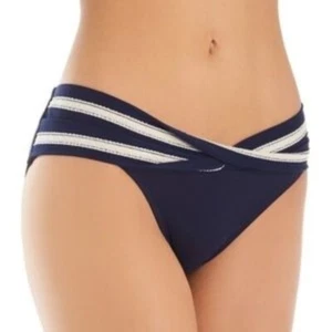NWT Robin Piccone Abi M Solid Navy Twist Band Bikini Swim Bottom #109587 - Picture 1 of 3