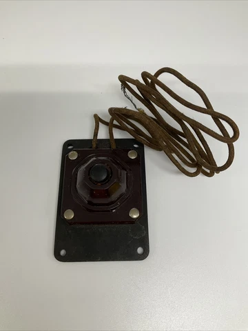 1 Vintage Leviton Interior Bakelite Electric Push Button for Service Bell Brown Cover