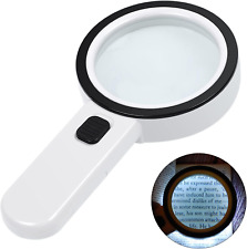 Magnifying Glass with Light, 30X Handheld Large Magnifying Glass 12 LED Illumina