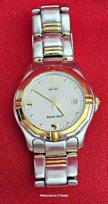 Часы винтажные Citizen Eco Drive Solar Tech сталь двухцветные дата WR100 B230-H17303 - Изображение 1 из 4