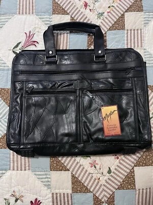 Совершенно итальянский кожаный портфель Maxam с мозаичным дизайном дорожек 16 дюймов - Изображение 1 из 4