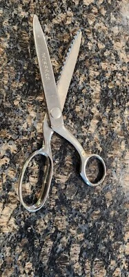 Vintage Metal Pinking Shears Scissors Wiss Model CC-9 Chrome Plated 9” USA - Image 1 of 4
