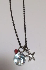 Beach Theme Tibetan Silver Starfish Charm Pendant Necklace 18" Chain Handmade - Picture 1 of 12