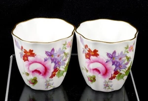 Lovely Pair of Royal Crown Derby 'Posies' Fine Bone China Egg Cups - Picture 1 of 3