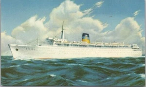 Postal de crucero GREEK LINE c1960 "Q.S.S. ARKADIA" Grecia / Sin usar - Imagen 1 de 2