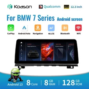 12.3" BMW 7 series F01 F02 8+128GB Android13 Screen Radio Carplay Upgrade CIC - Picture 1 of 21