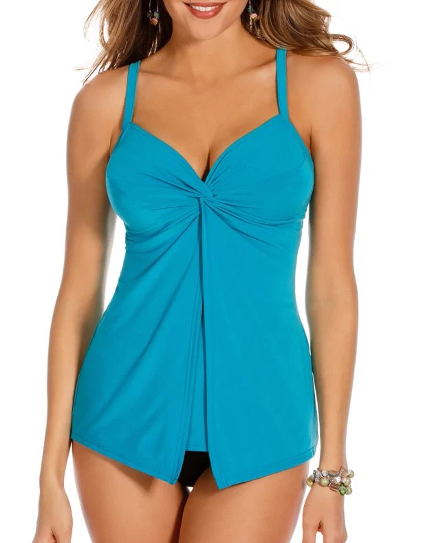 Magicsuit Miraclesuit Tankini Swimsuit Size 10 Black Brown Floral 2 PC