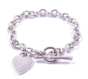 Kipparmband Liebe Herz Charm & T Bar 925 Sterlingsilber gestempelt 25,6g - Bild 1 von 8