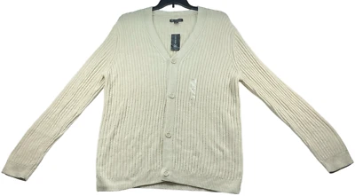 Cárdigan Suéter International Concepts Para Hombre Talla Grande Marfil Metálico Brillante Nuevo Foto 1 de 4