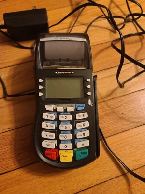 Hypercom Optimum T4220 Credit Card POS Terminal  Reader - Image 1 of 4