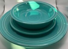 FIESTAWARE TURQUOISE BLUE DINNERWARE 3-PC place setting