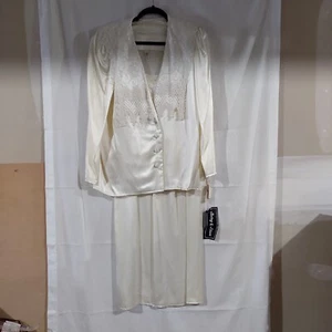 NEU Vintage Bestys & Adam Damen creme Spitze 3-teilig Rock Anzug Größe 11/12 formell - Bild 1 von 9