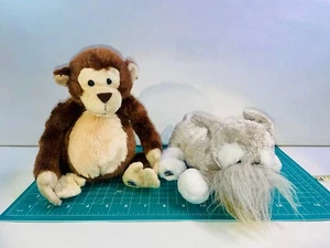 Ganz Webkinz Schnauzer Chimpanzee Plush Stuffed Animals Lot of 2 NO Code 8.5” - Picture 1 of 10