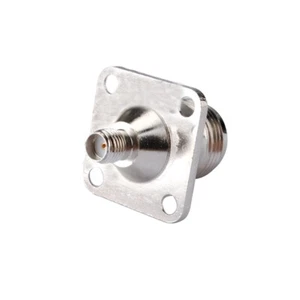 2-Pack SMA Jack Female to N Female 4 Hole Panel Flange Mount Connector Adapter - Picture 1 of 3