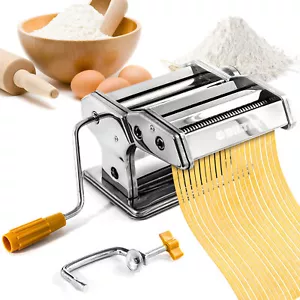 Stainless Steel Fresh Pasta Maker Roller Machine for Spaghetti Noodle Fettuccine - Picture 1 of 9