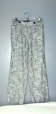 Pantalones de vestir THE LIMITED Cassidy Fit para mujer talla 4 gris lino rayón carrera oficina Foto 1 de 4