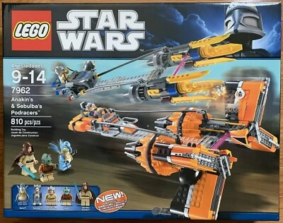 LEGO 7962 Star Wars: Anakin Skywalker and Sebulba's Podracers Retired Set New!!! - Image 1 of 2