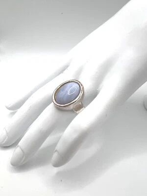 Anillo Simon Sebbag Plata Esterlina Ágata Azul Piedras Semipreciosas Foto 1 de 3