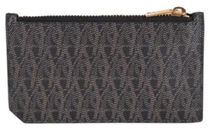 New Saint Laurent YSL 346104 Monogram Logo Card Case Mini Wallet W/Zip Pocket - Picture 1 of 7