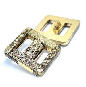 6pcs X 18.5mm Square Gold Cast Metal Cut Out Shank Grain Finish Buttons - Picture 1 of 7