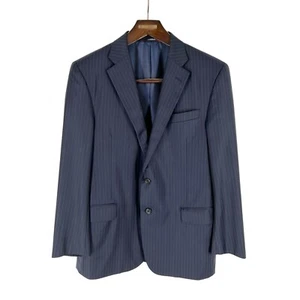 Hickey Freeman Suit Mens Size 44R Navy Pinstripe Loro Piana Wool Tasmanian 150s - Picture 1 of 18