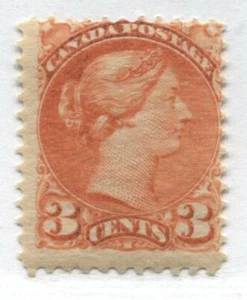 1888 QV 3 cent vermilion Small Queen mint o.g. hinged - Picture 1 of 1