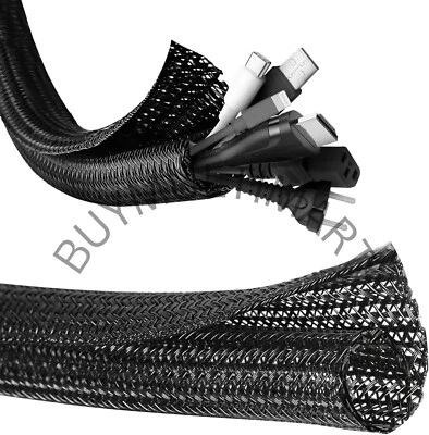 Cable Tidy Sleeves Wire Covers for TV Computer PC Desk Home Office Management - Image 1 of 4